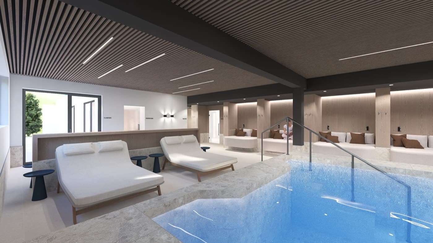 Liegen am beheizten Indoorpool