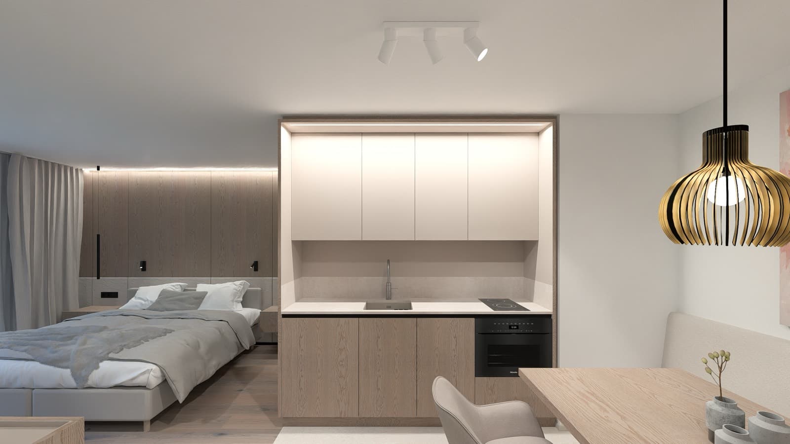 Appartement Alpine Spirit S mit Bett, Küchenzeile und Esstisch